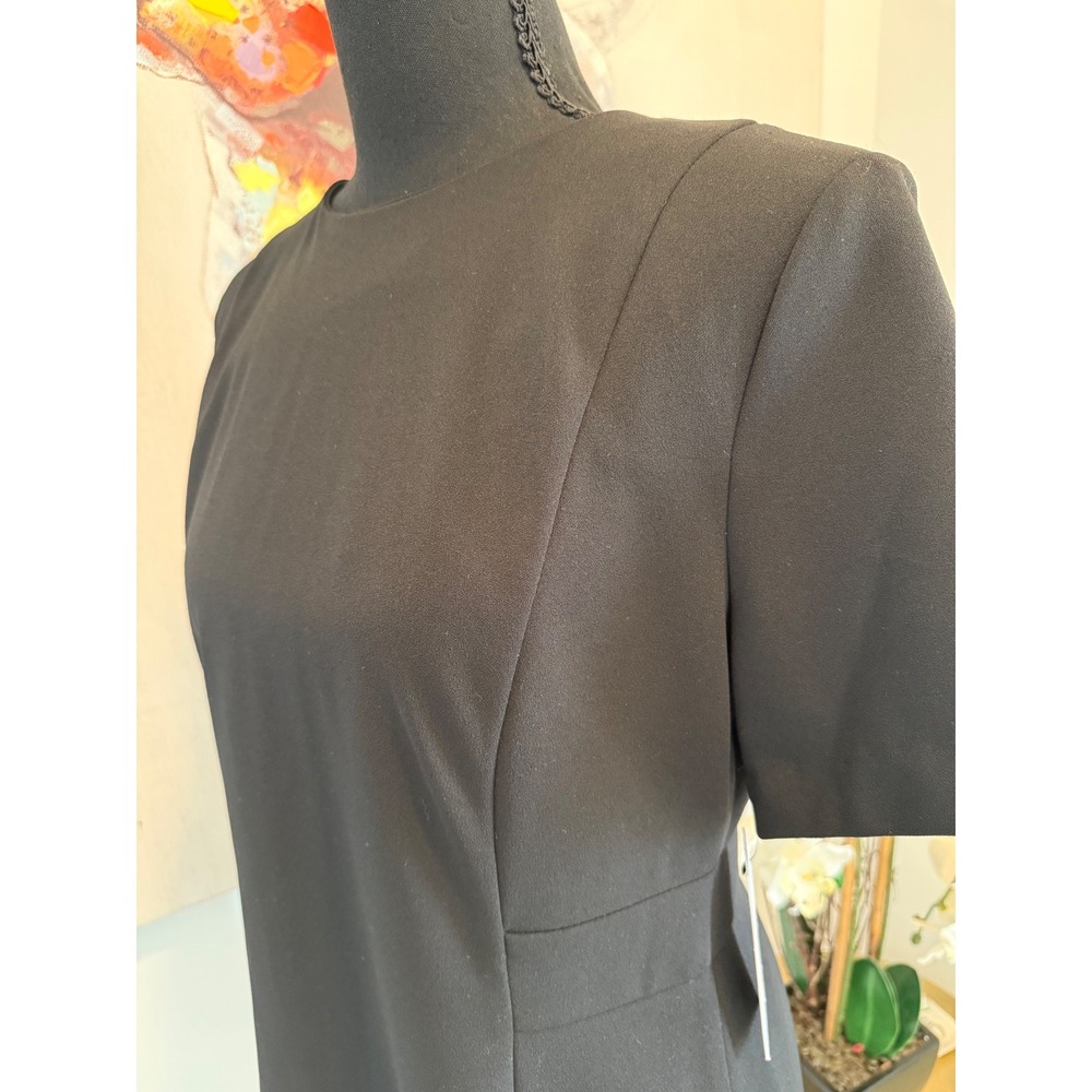 DKNY Womens Black Short Sleeve Button Detail Sheath Dress, Size 10 - Picture 3 of 7